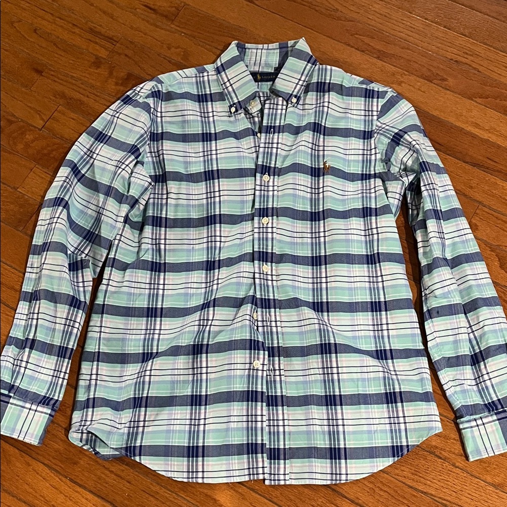 Ralph Lauren Green and Blue Plaid Shirt